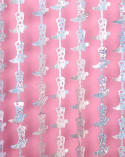 Outlet xo, Fetti Iridescent Cowgirl Boot Curtain Backdrop