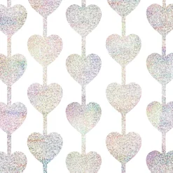 Discount xo, Fetti Iridescent Silver Heart Curtain Backdrop