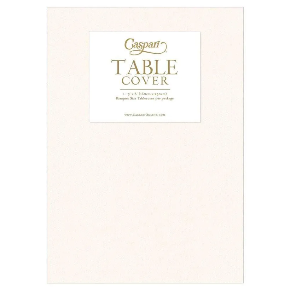 Sale Caspari Ivory Paper Linen Like Table Cover