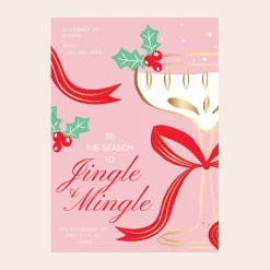 Clearance Bonjour Fete Jingle & Mingle Christmas Spirits Digital Party Invitation