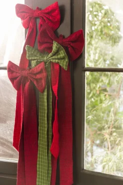 New Heather Taylor Home Katherine Plaid Evergreen Fabric Bow