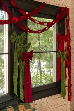 New Heather Taylor Home Katherine Plaid Evergreen Fabric Bow
