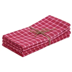 Best Heather Taylor Home Katherine Plaid Red & Pink Napkins
