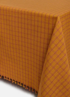 New Heather Taylor Home Katherine Plaid Saffron Tablecloth