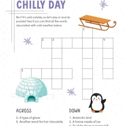 Clearance Schiffer Publishing KindKids Let It Snow Crossword Puzzles for Kids
