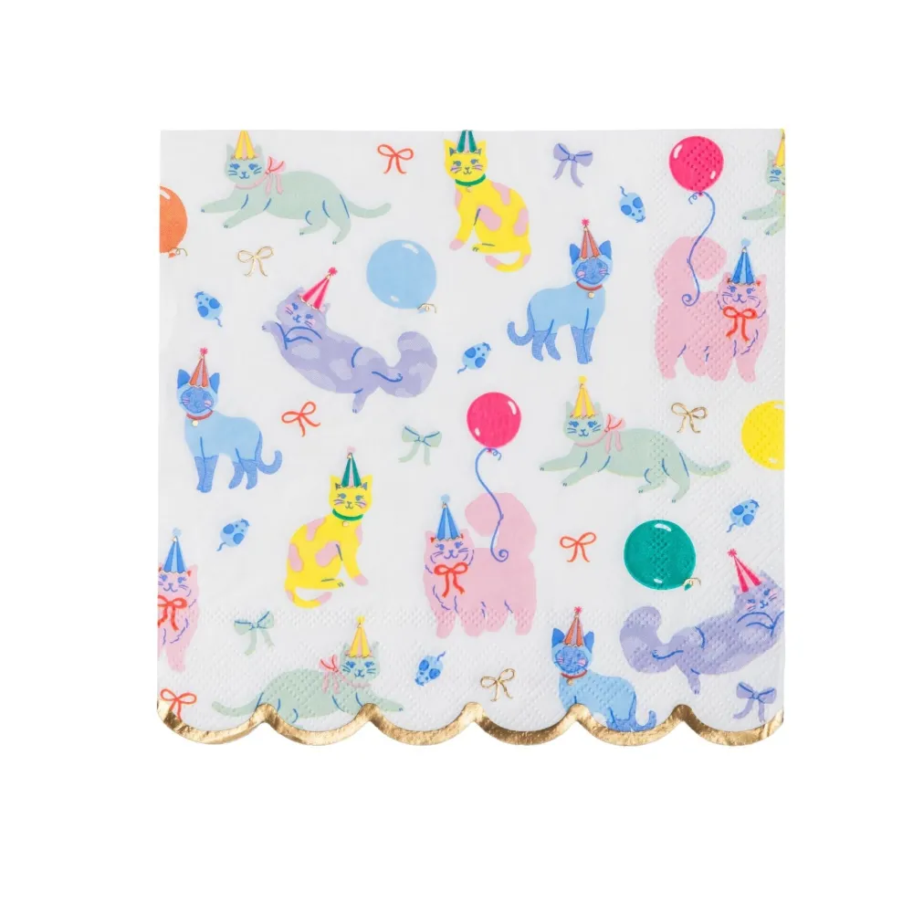 Clearance Bonjour Fete Kitty Cat Large Napkins