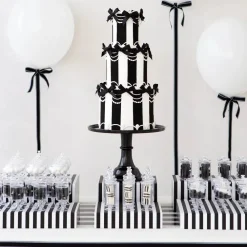Outlet Bonjour Fete Large Black Noir Pedestal Melamine Cake Stand