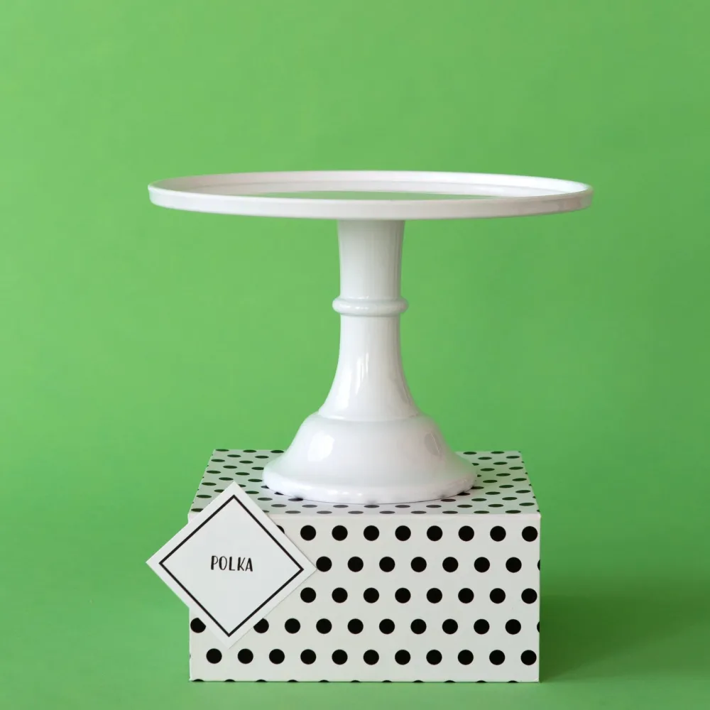 Discount Bonjour Fete Large Blanc White Pedestal Melamine Cake Stand