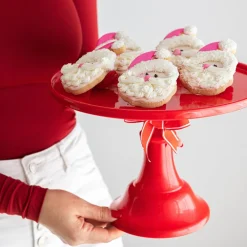 Discount Bonjour Fete Large Cherry Red Pedestal Melamine Cake Stand