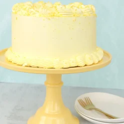 New Joyeux Company Large Daisy Yellow Melamine Cake Stand