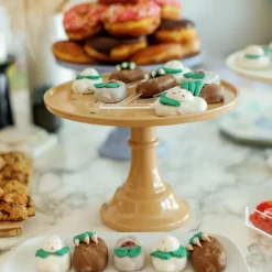 Clearance Joyeux Company Large Latte Brown Melamine Cake Stand