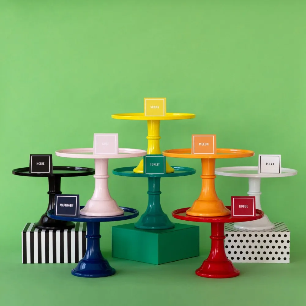New Bonjour Fete Large Orange Pedestal Melamine Cake Stand