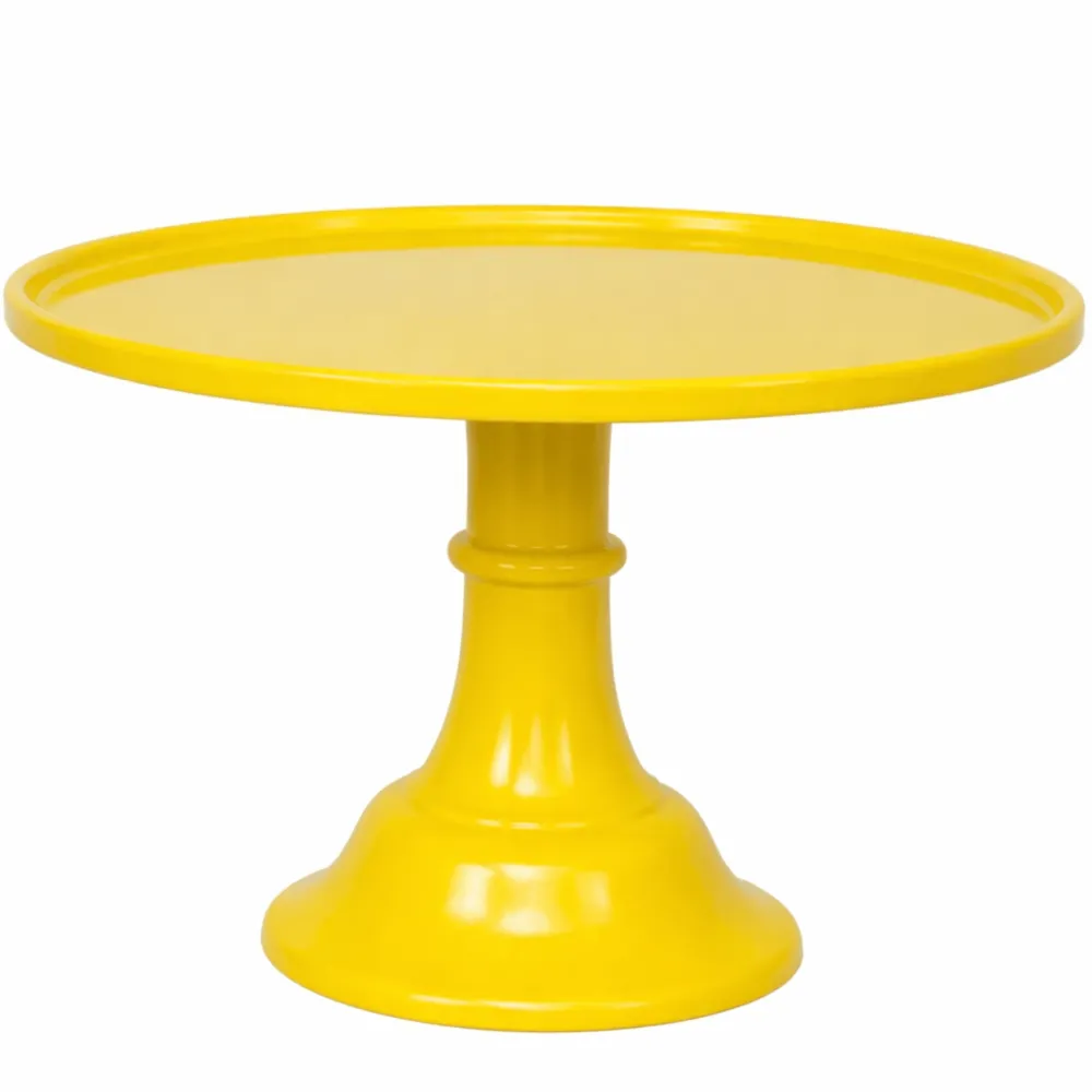 New Bonjour Fete Large Yellow Pedestal Melamine Cake Stand