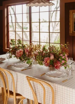 Heather Taylor Home Lattice Nutmeg Tablecloth