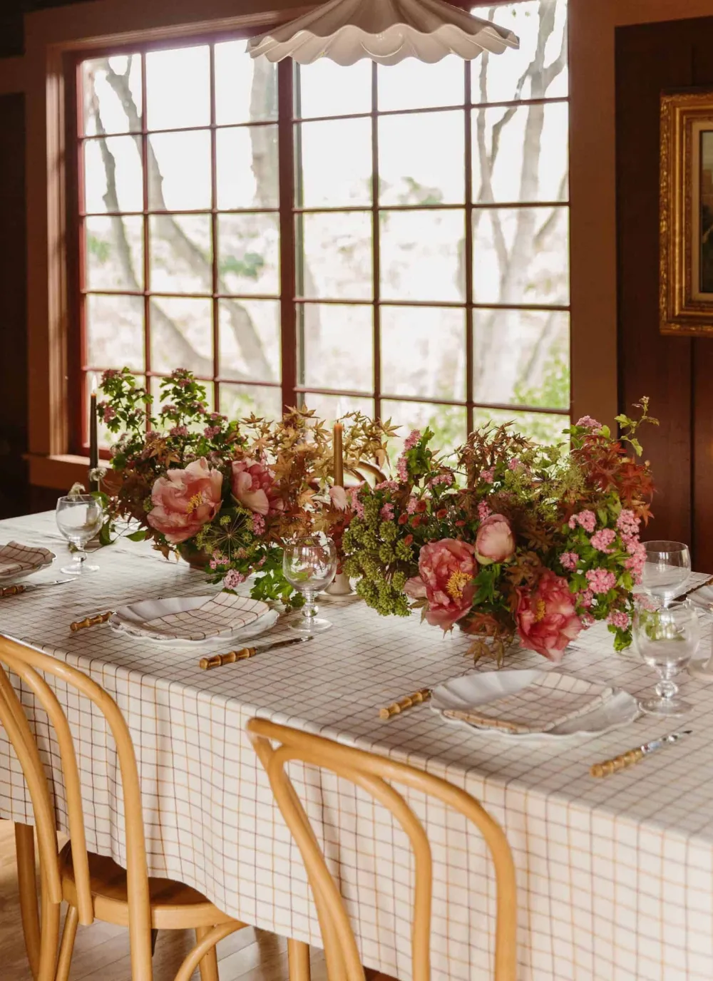 Heather Taylor Home Lattice Nutmeg Tablecloth