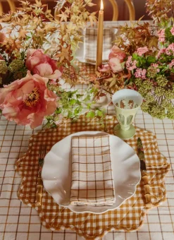 Heather Taylor Home Lattice Nutmeg Tablecloth
