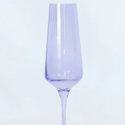 New Estelle Colored Glass Lavender Champagne Flute Set