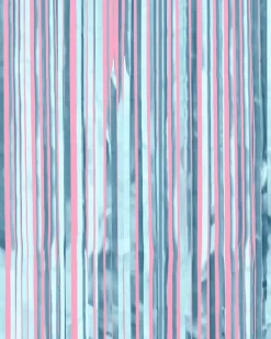 Discount xo, Fetti Light Blue Foil Fringe Curtain Backdrop