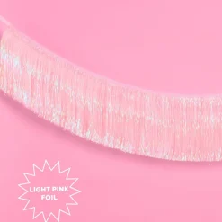 Hot xo, Fetti Light Pink Iridescent Fringe Banner