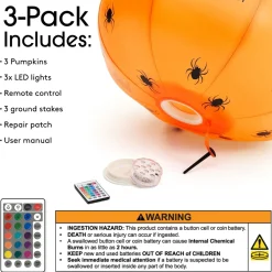 Discount Funboy Light-Up Inflatable Pumpkin Decor, Set of 3