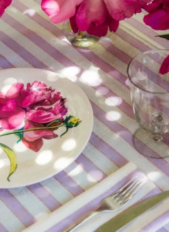 New Heather Taylor Home Lilac & Cream Stripe Napkins