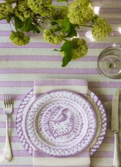 New Heather Taylor Home Lilac & Cream Stripe Napkins