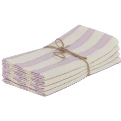 New Heather Taylor Home Lilac & Cream Stripe Napkins