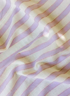 Clearance Heather Taylor Home Lilac & Cream Stripe Tablecloth