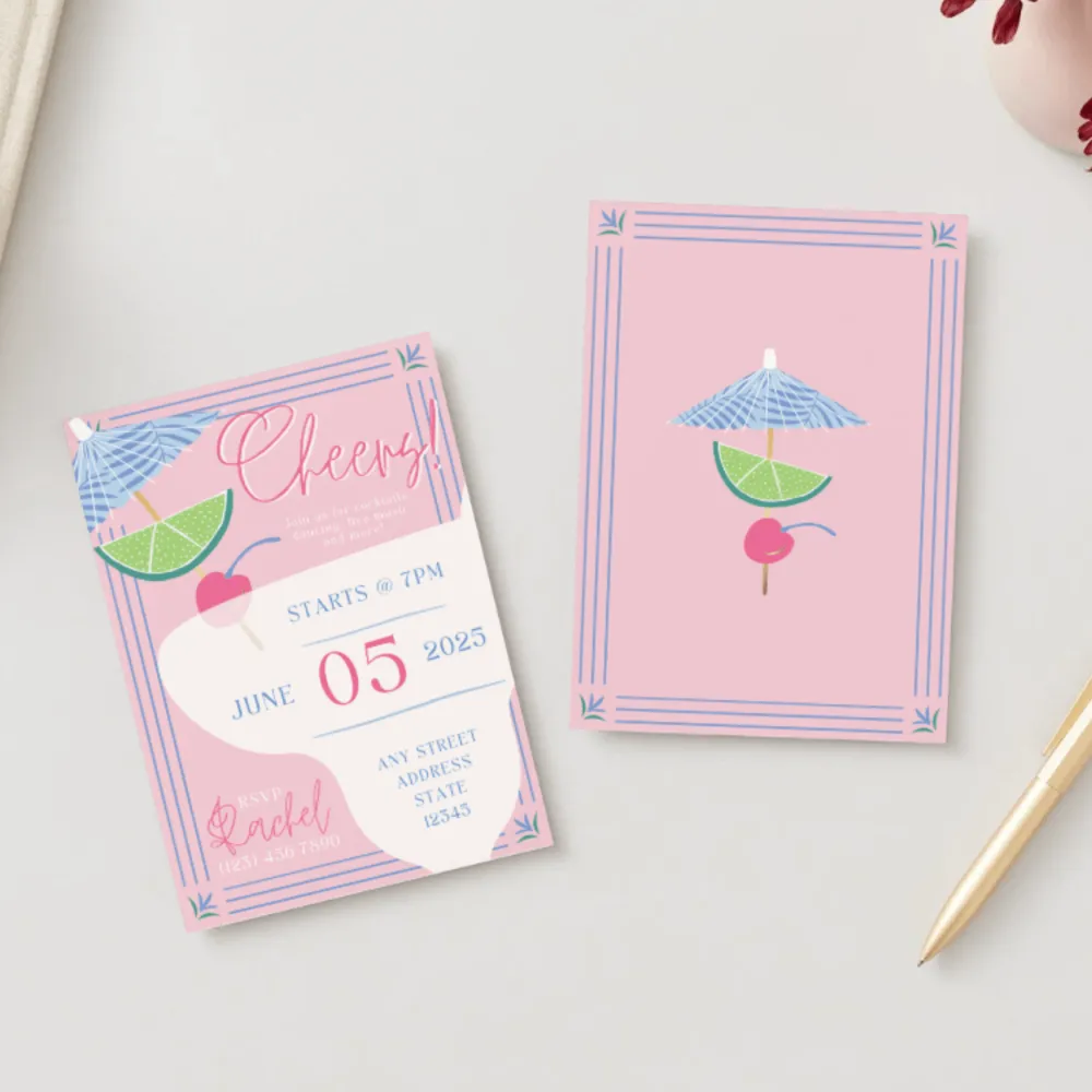 Clearance Bonjour Fete Luau Cocktail Digital Party Invitation Download