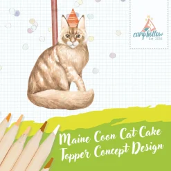 Online Camp Hollow Maine Coon Cat Cake Topper