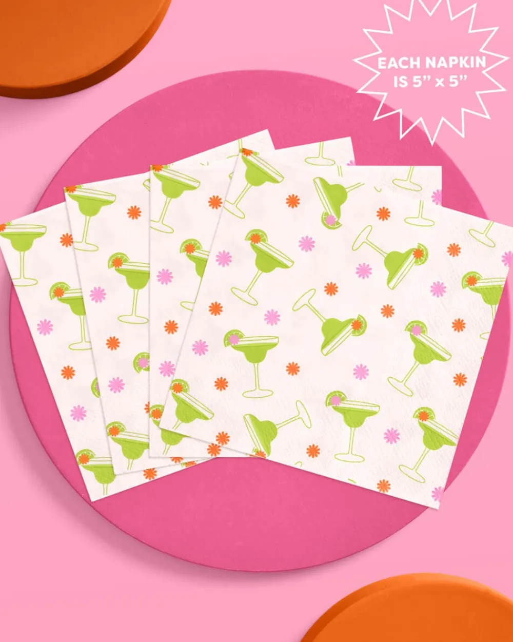 Clearance xo, Fetti Margarita Napkins - 25 paper napkins