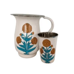 Discount Trudie Marigold Poppy Hand-painted Enamelware Pitcher