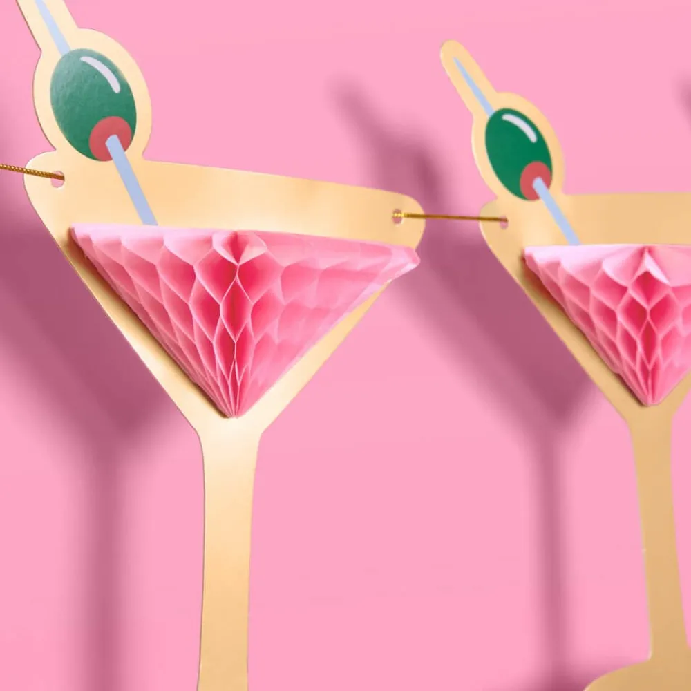 Best xo, Fetti Martini Glass Honeycomb Banner