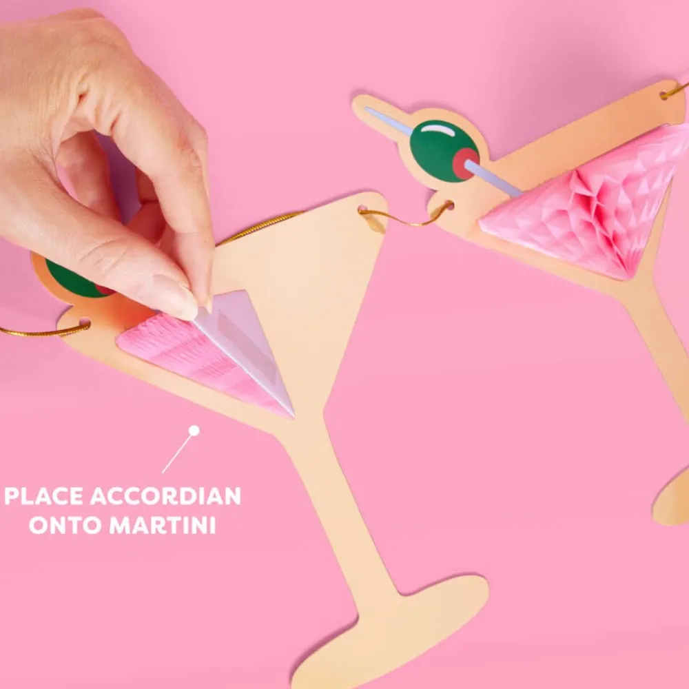 Best xo, Fetti Martini Glass Honeycomb Banner