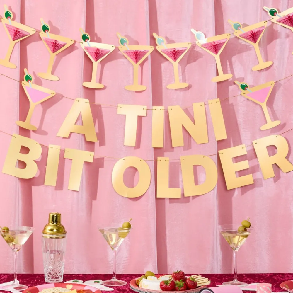 Best xo, Fetti Martini Glass Honeycomb Banner