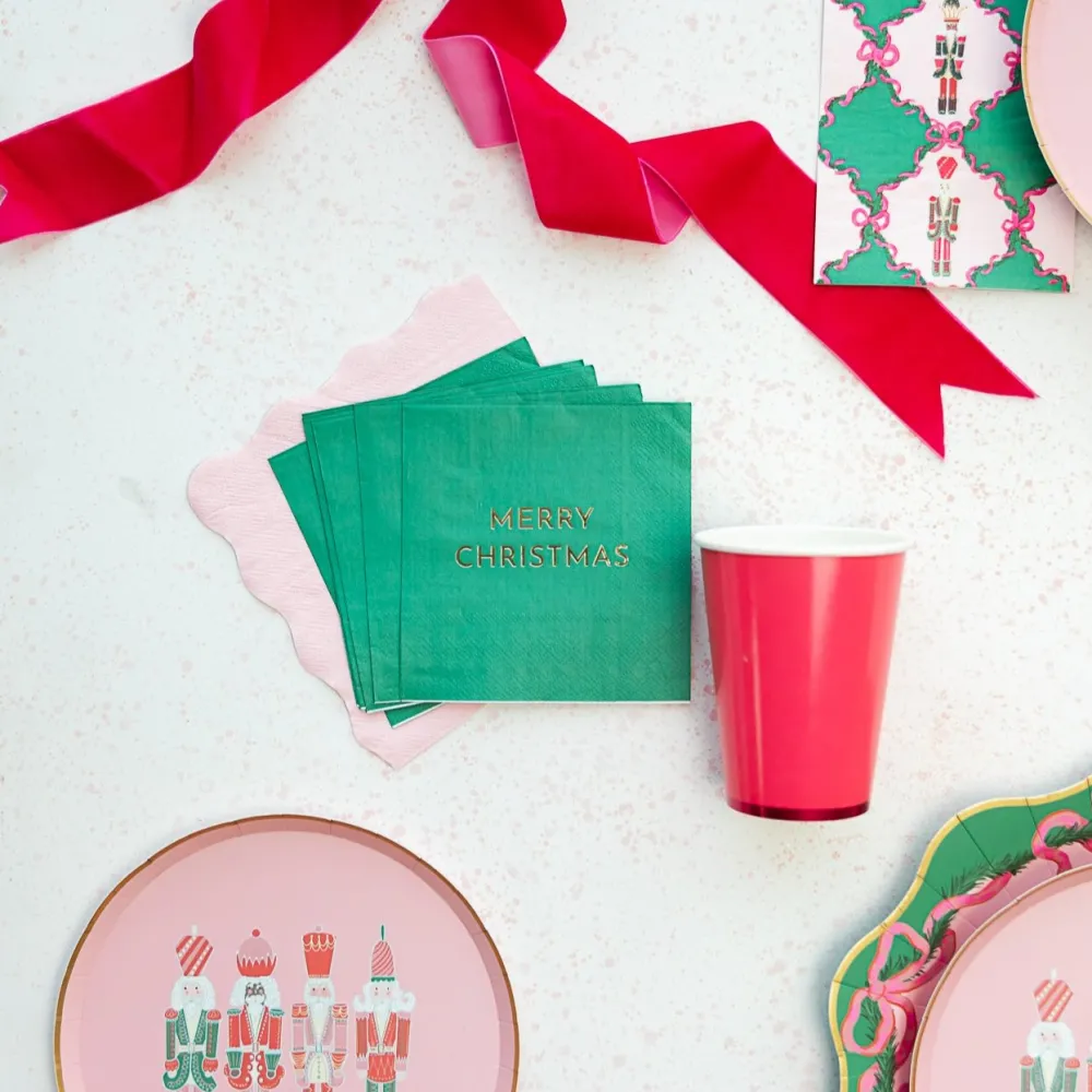 Sale Bonjour Fete Merry Christmas Cocktail Napkins