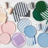 Discount Bonjour Fete Midnight Blue Signature Cabana Stripe Plates