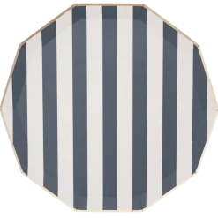 Discount Bonjour Fete Midnight Blue Signature Cabana Stripe Plates