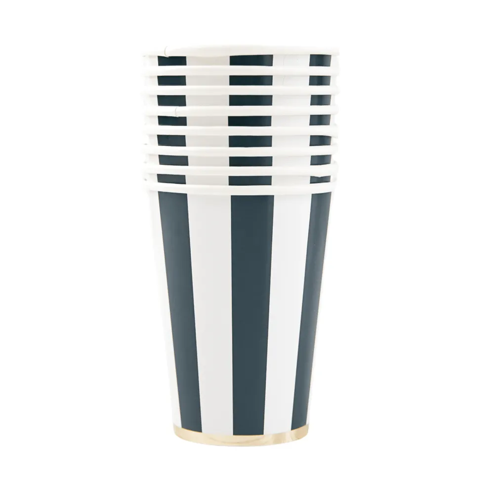 Hot Bonjour Fete Midnight Blue Signature Cabana Stripe Cups