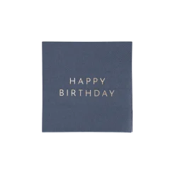 Sale Bonjour Fete Midnight Blue Signature Happy Birthday Cocktail Napkins
