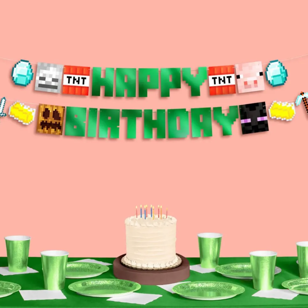 New xo, Fetti Minecraft Happy Birthday Banner