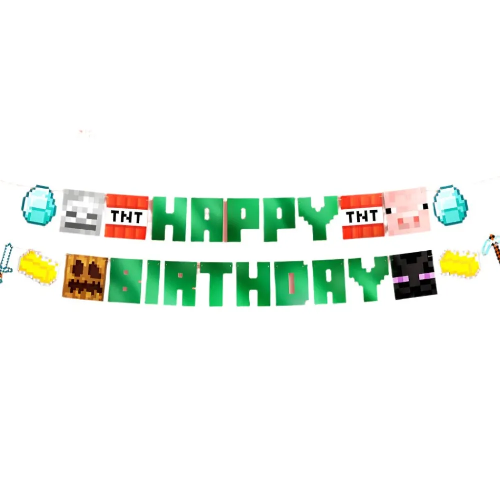 New xo, Fetti Minecraft Happy Birthday Banner