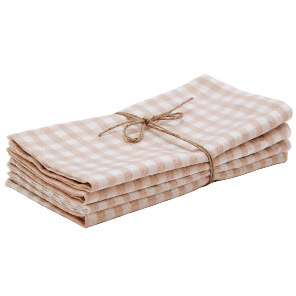 Sale Heather Taylor Home Mini Gingham Blush Napkins