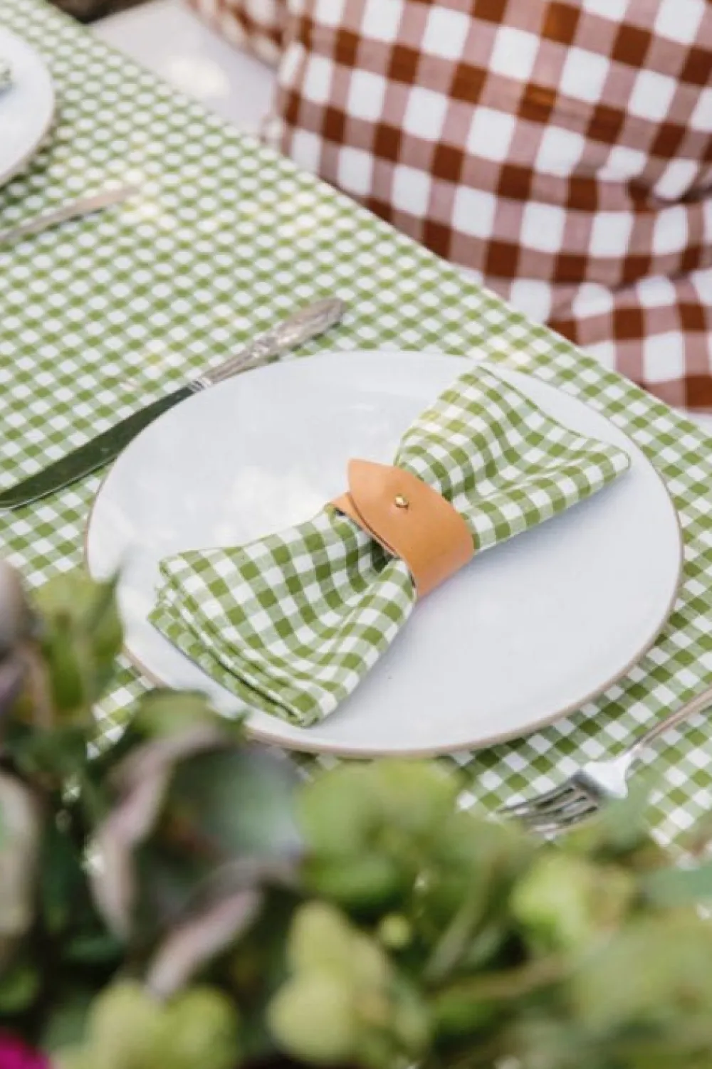 Discount Heather Taylor Home Mini Gingham Olive Tablecloth