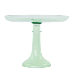 Estelle Colored Glass Mint Green Glass Cake Stand