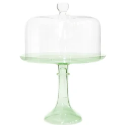 Estelle Colored Glass Mint Green Glass Cake Stand