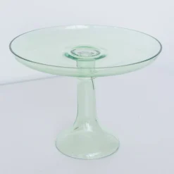 Estelle Colored Glass Mint Green Glass Cake Stand