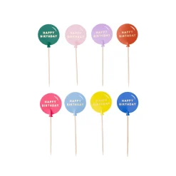 Online Bonjour Fete Multicolor Happy Birthday Cupcake Toppers