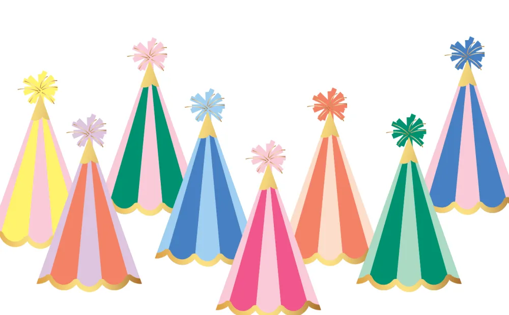 Hot Bonjour Fete Multicolor Stripe Party Hats