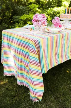 Best Heather Taylor Home Multi Stripe Rainbow Tablecloth